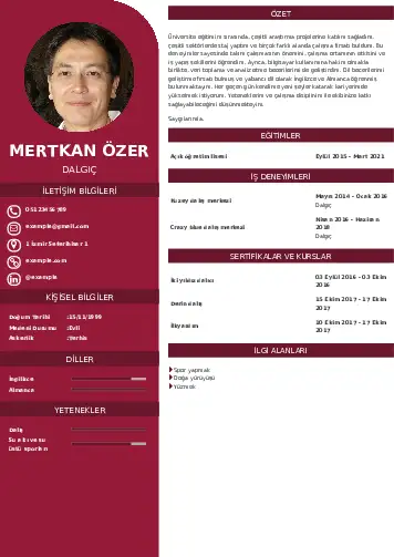 Dalgıç CV Örnekleri cv indir